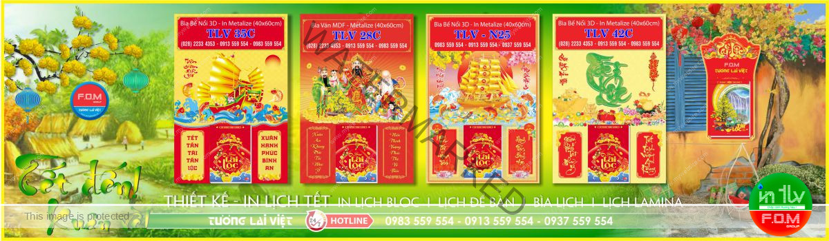 In Bìa Lịch Treo Tường Bế Nổi