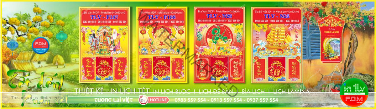 In Bìa Lịch Treo Tường Metalize