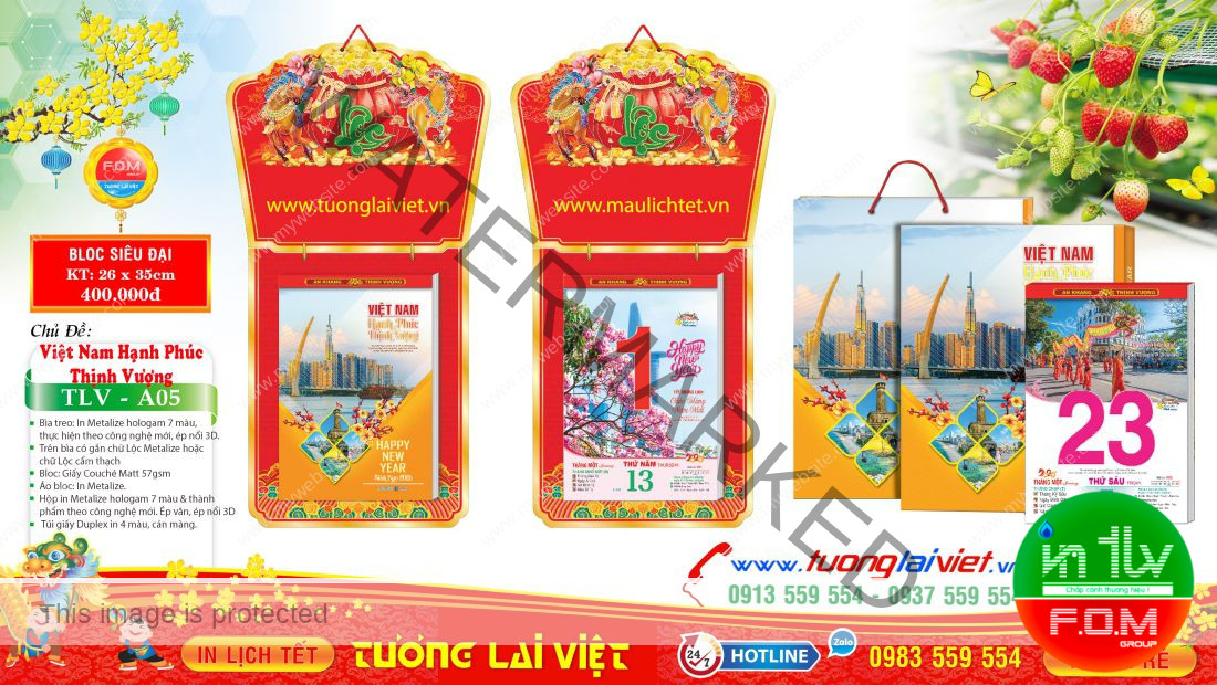 Lịch bloc cực đại Bìa Chữ Nổi