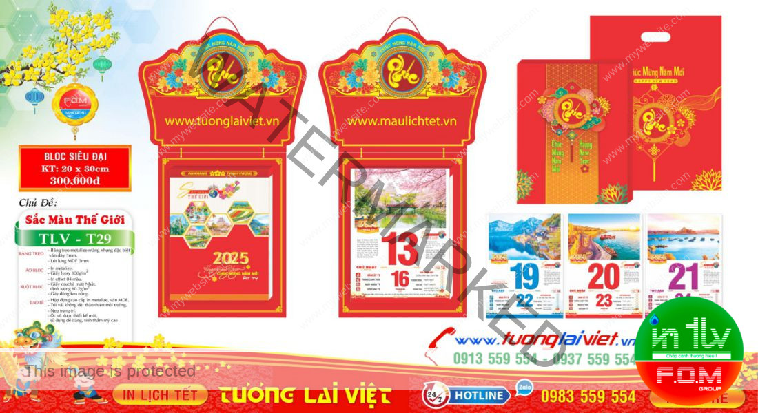 Mẫu Lịch Bloc Phong Cảnh Thế Giới