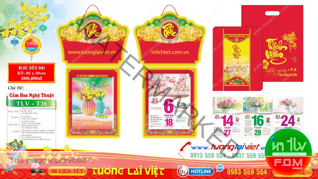 Lịch bloc siêu đại Bốn Mùa Hoa