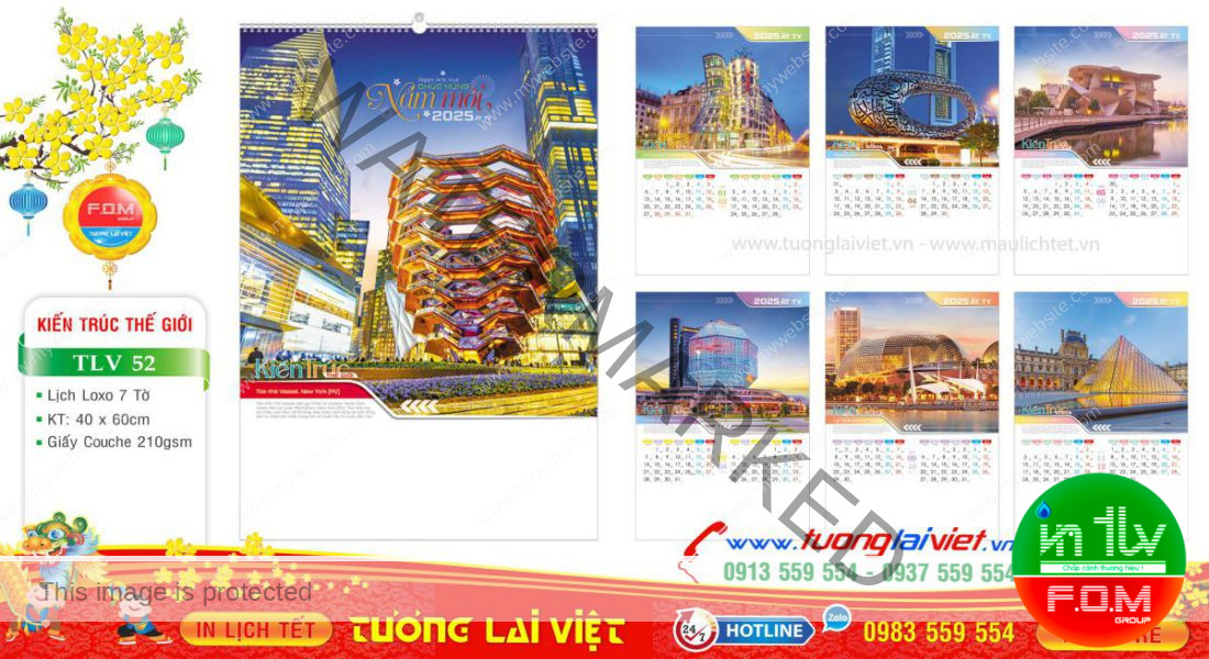 Mẫu Lịch Tờ Kiến Trúc