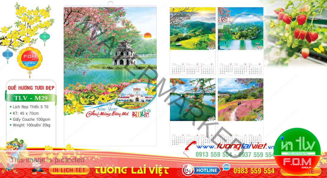 Mẫu Lịch Tờ Thắng Cảnh