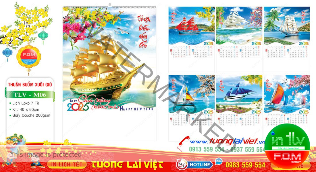 Mẫu Lịch Tờ Thuận Buồm Xuôi Gió