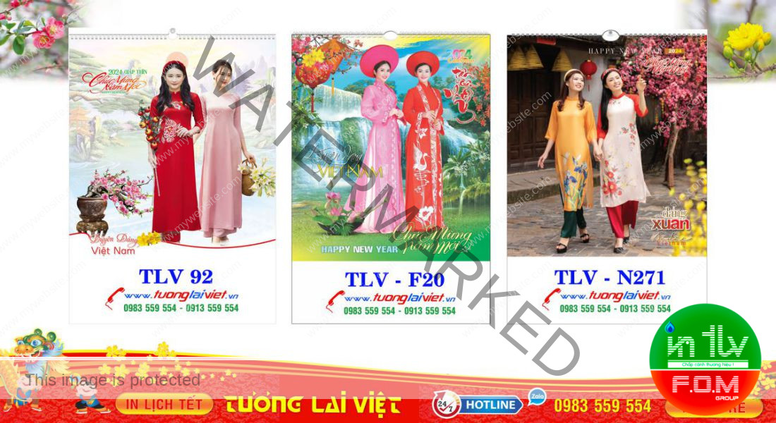 Mẫu Lịch Tết Áo Dài