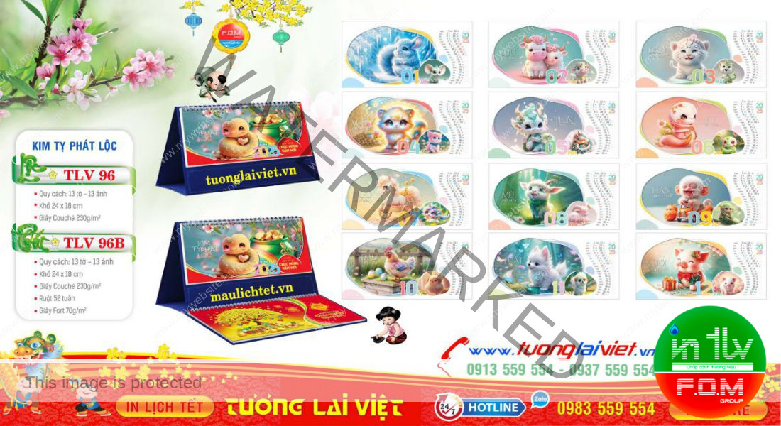 Mẫu Lịch Để Bàn 12 Con Giáp