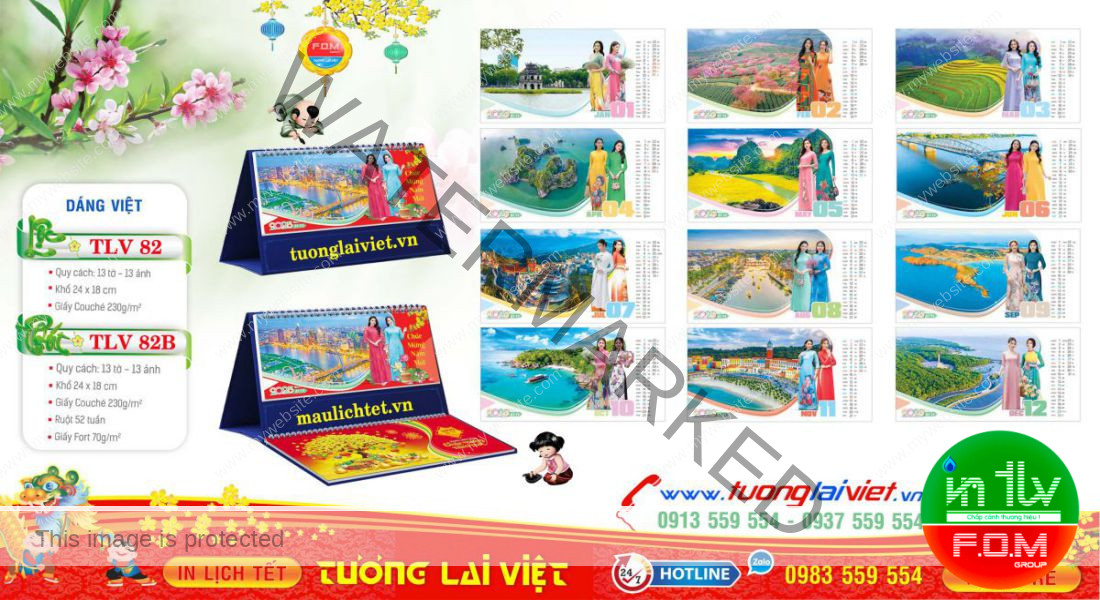 Mẫu Lịch Để Bàn Áo Dài