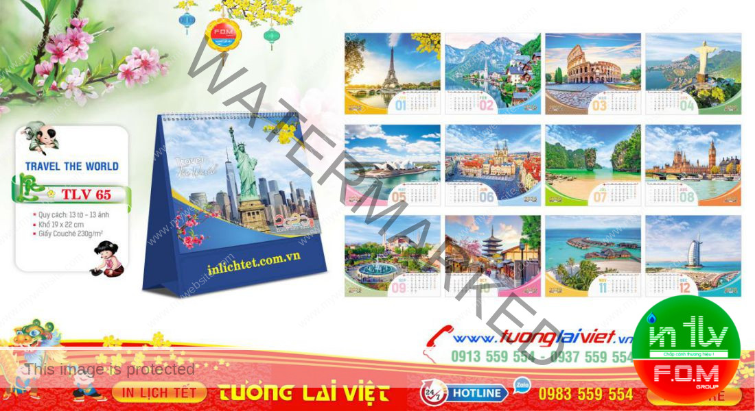 Mẫu Lịch Để Bàn Du Lịch Thế Giới