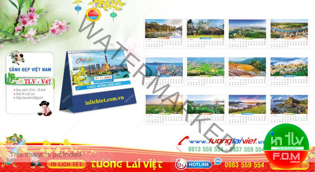 Mẫu Lịch Để Bàn Du Lịch Việt Nam