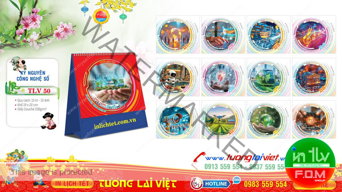 Mẫu Lịch Bàn Đứng Kỷ Nguyên Công Nghệ