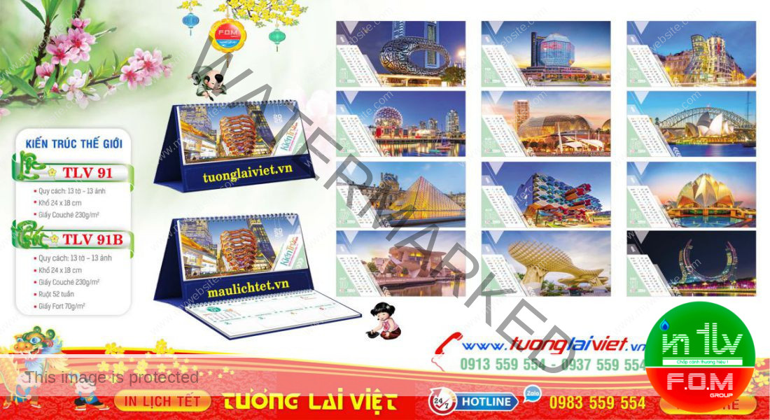 Mẫu Lịch Để Bàn Kiến Trúc