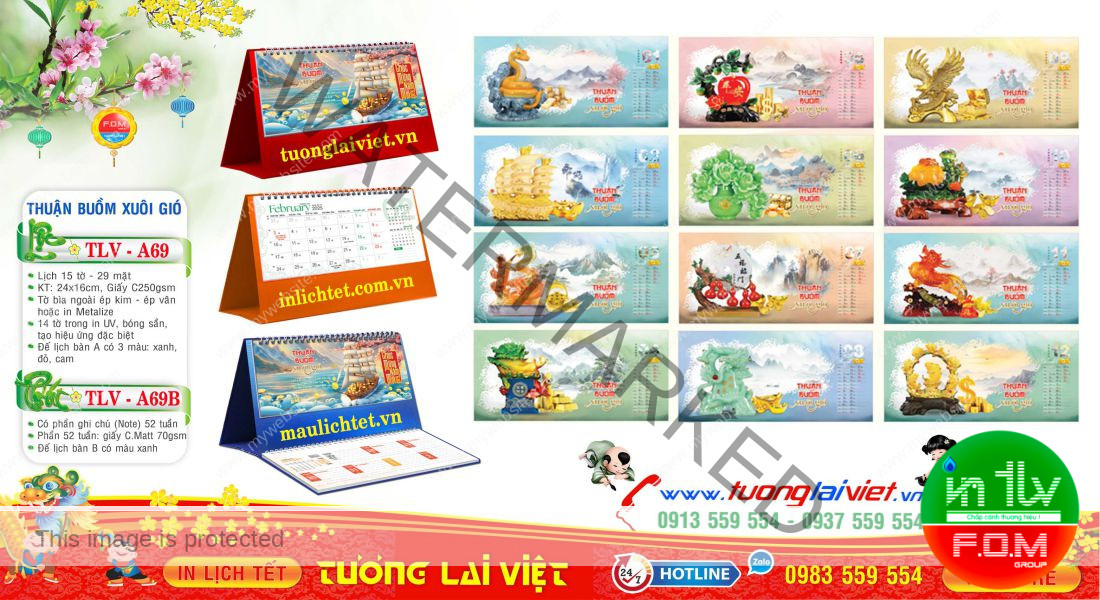 Mẫu Lịch Để Bàn Thuận Buồm Xuôi Gió