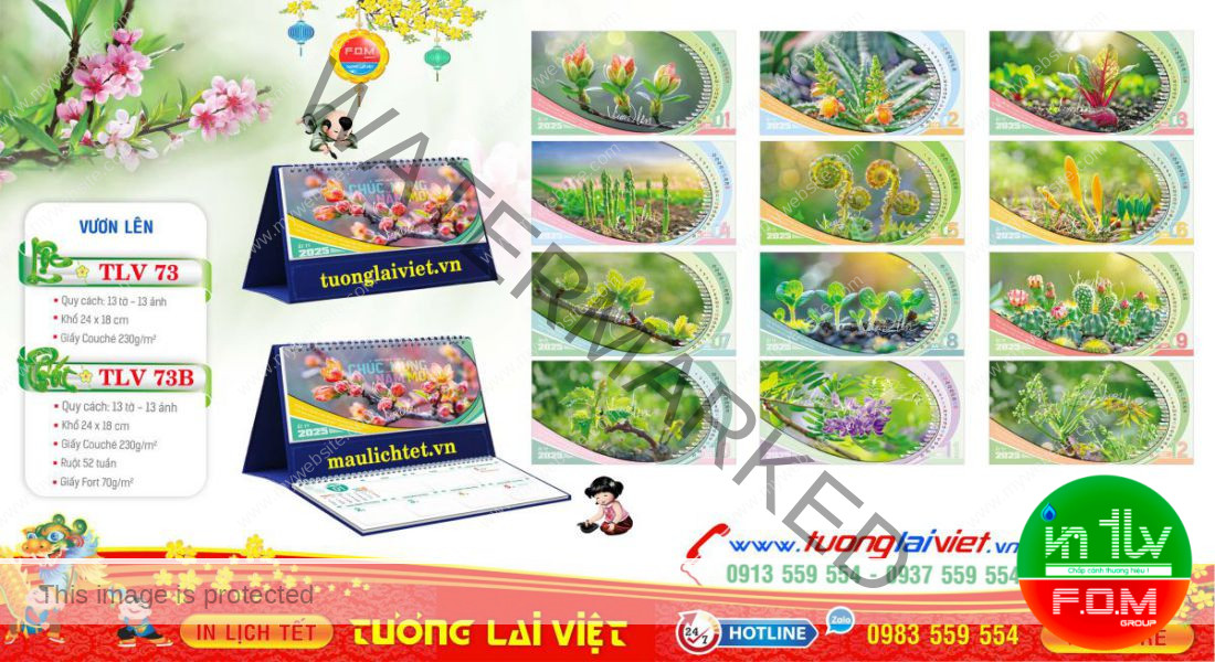 Mẫu Lịch Để Bàn Vươn Lên