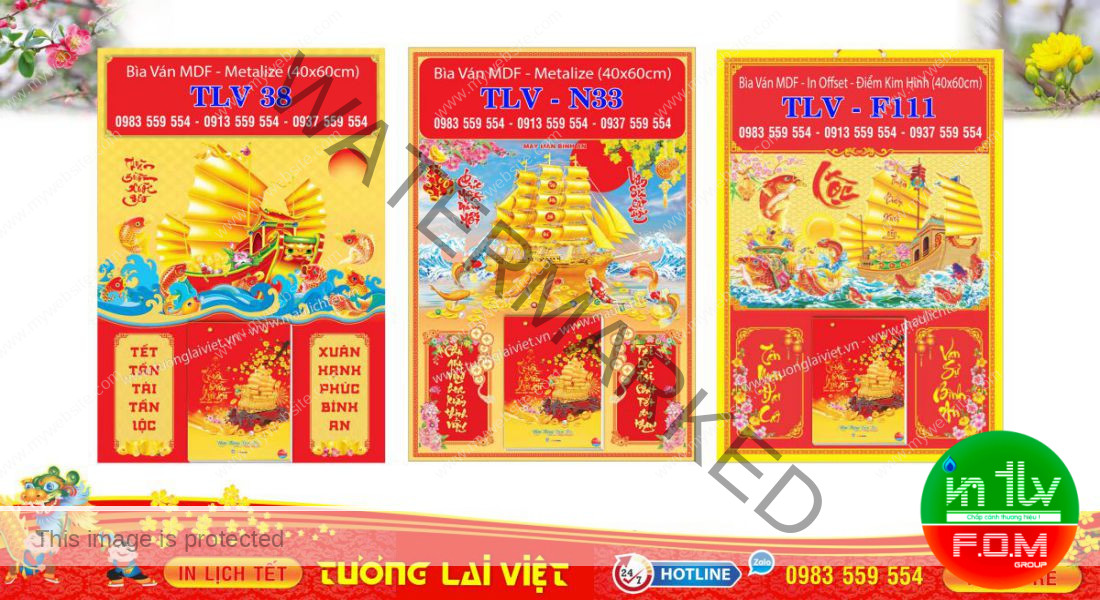 Mẫu Lịch Tết Thuận Buồm Xuôi Gió